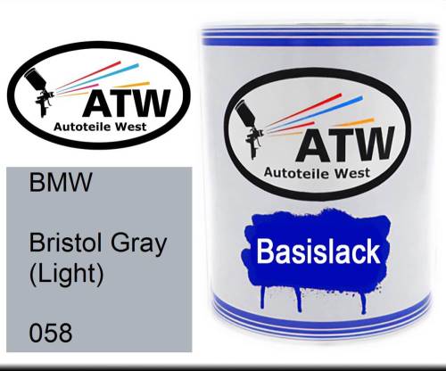 BMW, Bristol Gray (Light), 058: 1L Lackdose, von ATW Autoteile West.